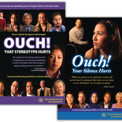 Covers for "Ouch! That Stereotype Hurts" and "Ouch! Your Silence Hurts" DVD Training Program Bundle